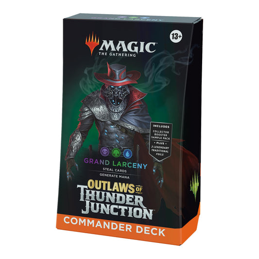 Magic: The Gathering Outlaws of Thunder Junction Commander Deck - Grand Larceny (100-Card Deck 2-Card Collector Booster Sample Pack + Accessories)