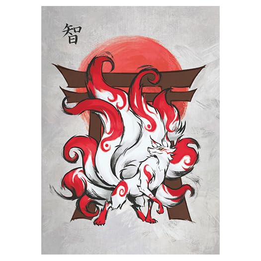 Fantasy North - Shizuno - The Sacred Fox - 100 Textured Matte TCG Card Sleeves - Fits Magic MTG Commander Pokemon and Other Card Games - Playing Card Sleeves