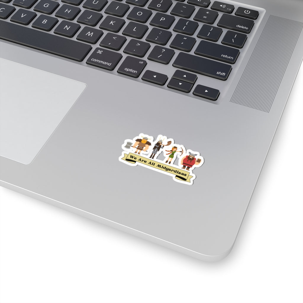 We Are All Midgardians Kiss-Cut Sticker | Viking Characters Banner