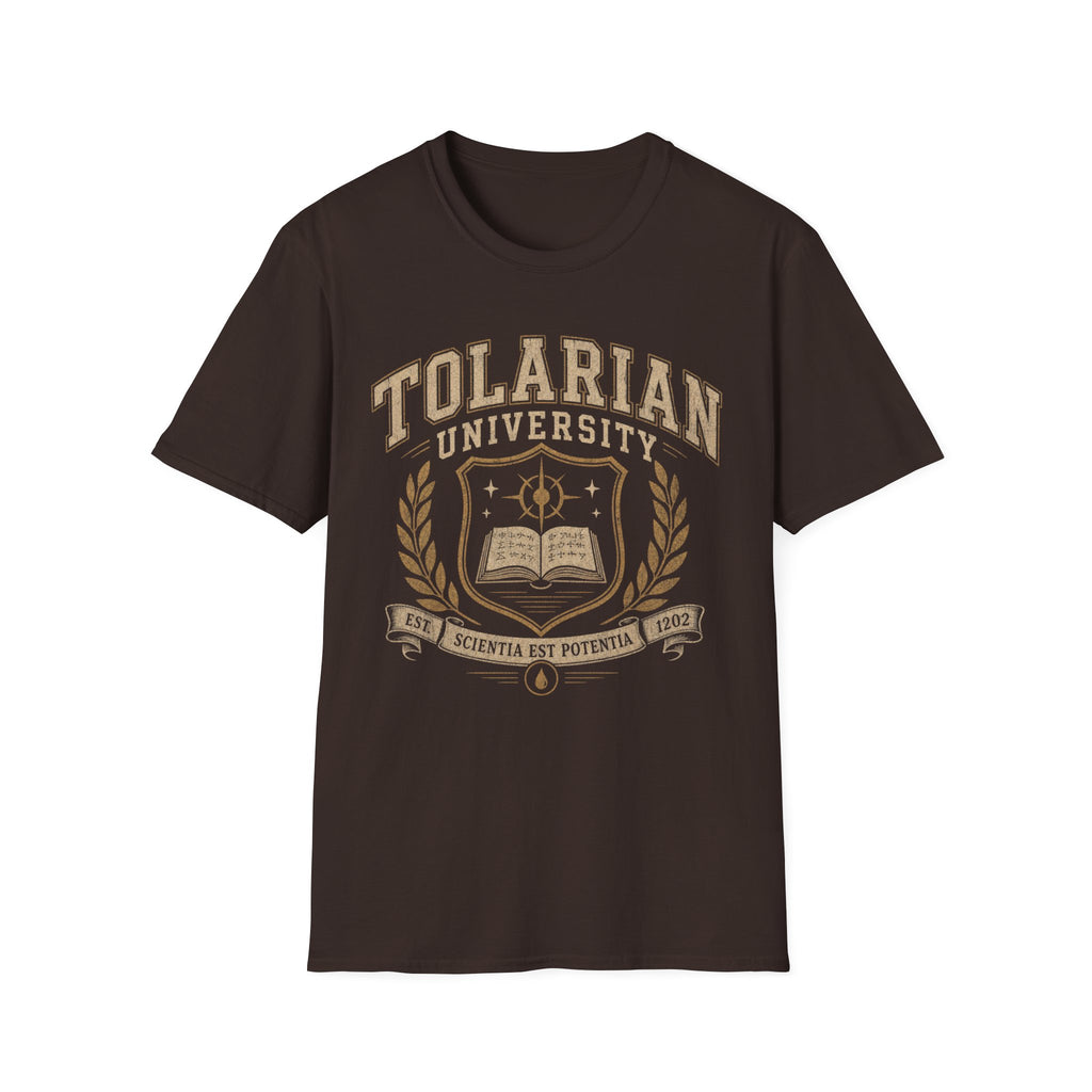 Tolarian University Crest T-Shirt — Collegiate Magic School Tee