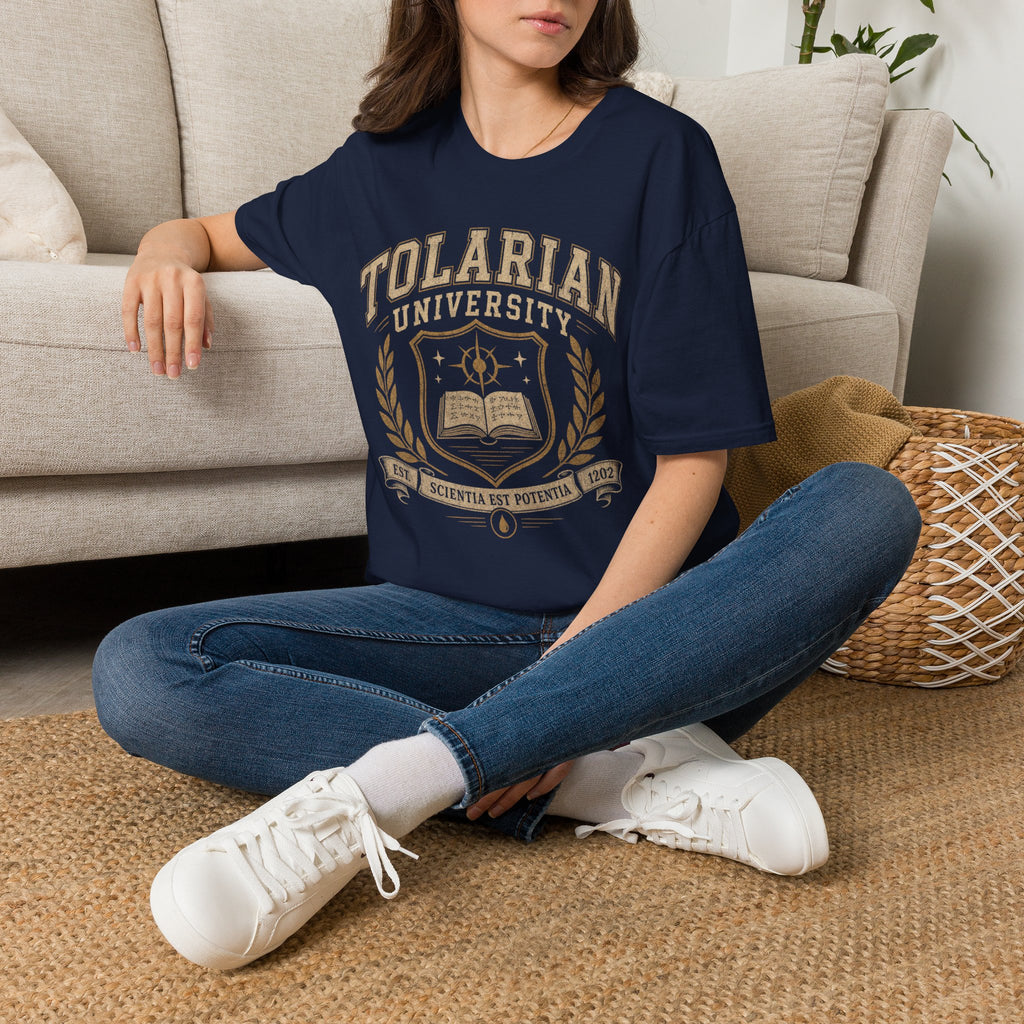 Tolarian University Crest T-Shirt — Collegiate Magic School Tee