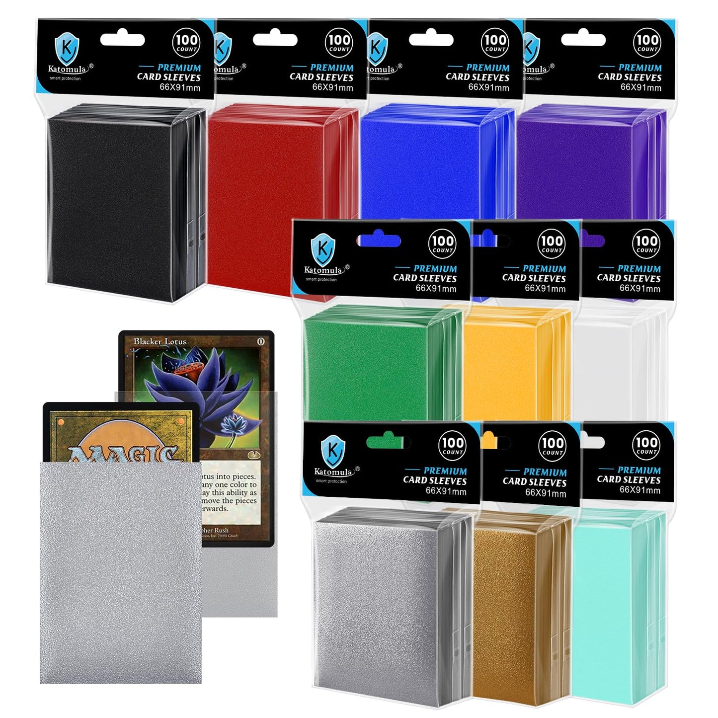 1000CT MTG Card Sleeves Clear Front Textured Back Card Sleeves Deck Card Protectors Standard Size Card Sleeves for Magic The Gathering Baseball Card Sports Cards Game Card