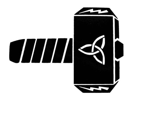 CCI Creative Concept Ideas Hammer of Thor Avengers Decal Vinyl Sticker|Cars Trucks Vans Walls Laptop| Black |5.5 x 4.25 in|CCI1611