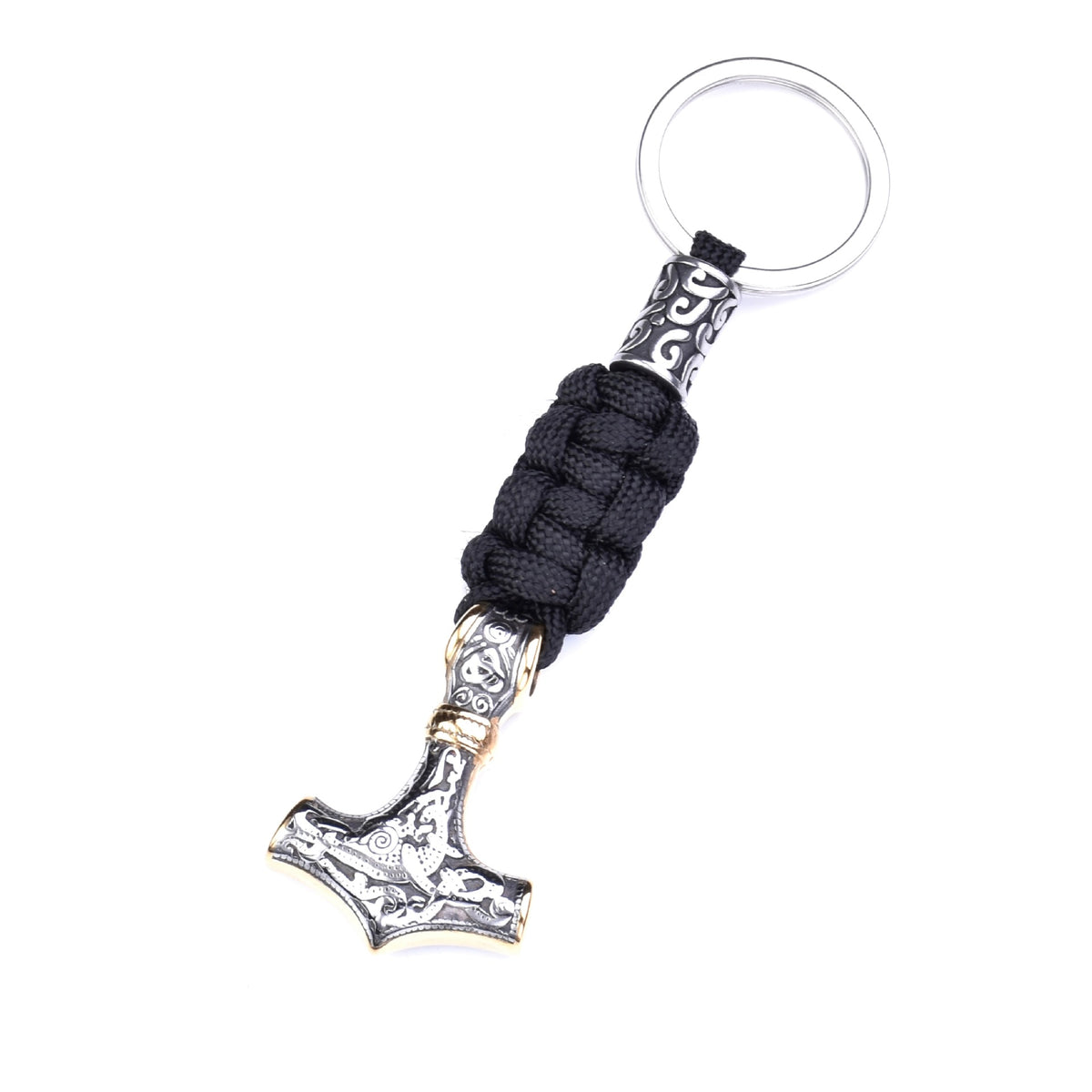 Stainless Steel Viking Thor Hammer Keychain for Outdoors