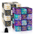 48 Pieces MTG Dice Counters Token Dice Magic The Gathering Glitter Sparkle Dice Loyalty Dice Starry Marble D6 Dice Cube Compatible with MTG CCG Card Gaming Accessory (Black White & Blue Purple)
