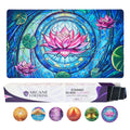 MTG Playmat 24x14 Inches – Magic The Gathering Playmat with Original Handcrafted Art Non-Slip TCG Playmat with Rubber Bottom and Stitched Edges Commander TCG Rollable & Foldable Card Mat (Pink)