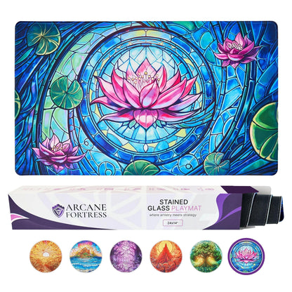 MTG Playmat 24x14 Inches – Magic The Gathering Playmat with Original Handcrafted Art Non-Slip TCG Playmat with Rubber Bottom and Stitched Edges Commander TCG Rollable & Foldable Card Mat (Pink)