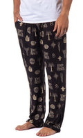 The Lord of The Rings Mens Tossed Print Movie Film Title Logo Pajama Pants (XXX-Large) Black