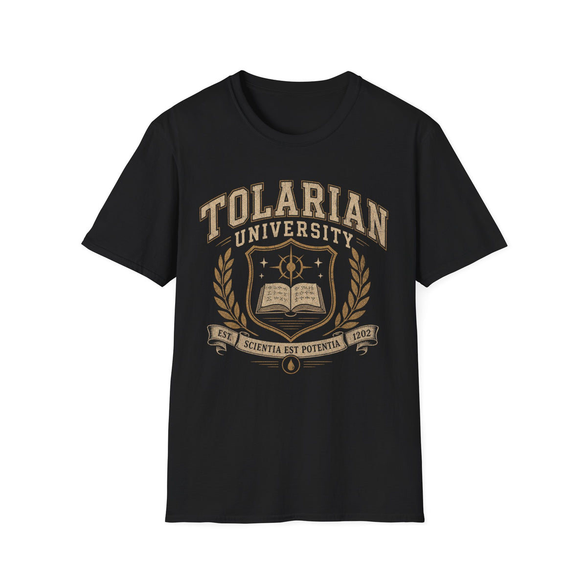 Tolarian University Crest T-Shirt — Collegiate Magic School Tee
