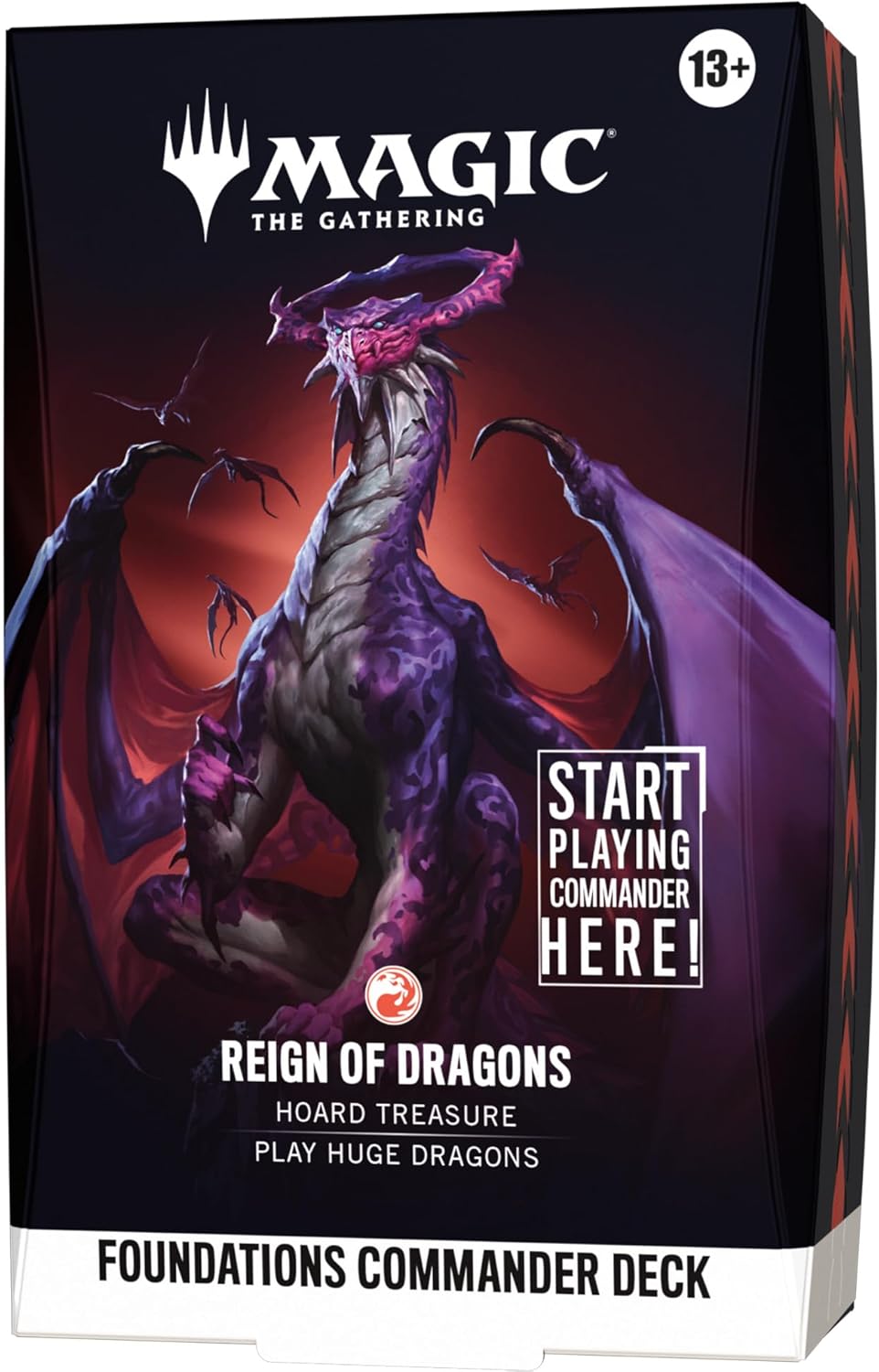 Magic: The Gathering Foundations Commander Deck - Reign of Dragons | 100-Card Deck + Accessories