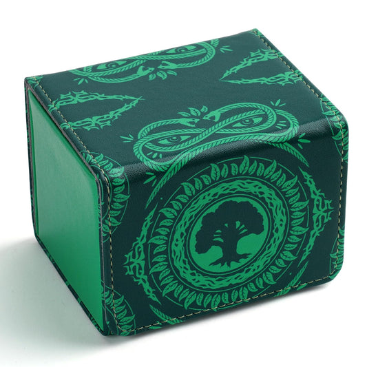 Deck Box for MTG Cards Trading Commander Deck Case Holds 120+ Sleeved Cards PU Leather Magnetic Collectible Card Storage Box Fits for TCG Magic Cards (Green)