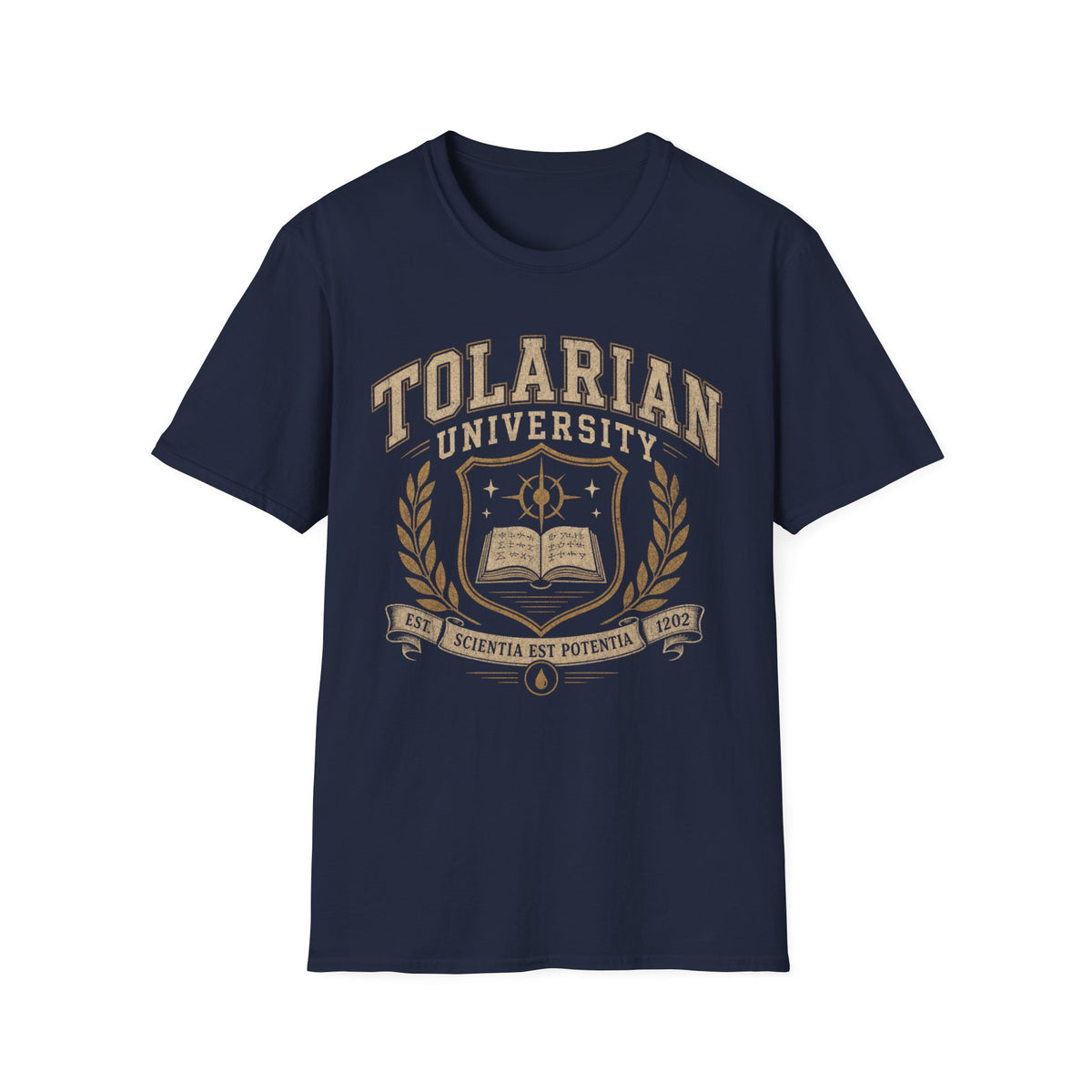 Tolarian University Crest T-Shirt — Collegiate Magic School Tee