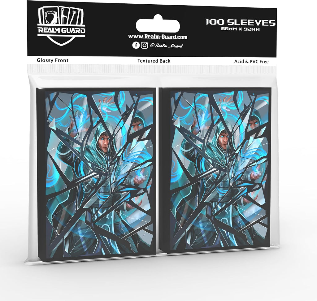 (Fractured Mage) 100% Hand-Drawn 100ct Textured Matte TCG/MTG Card Art Sleeves by Realm Guard
