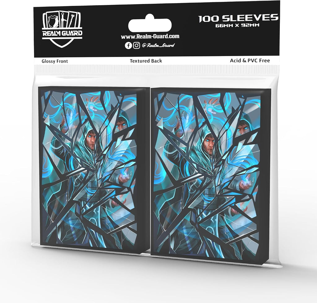 (Fractured Mage) 100% Hand-Drawn 100ct Textured Matte TCG/MTG Card Art Sleeves by Realm Guard