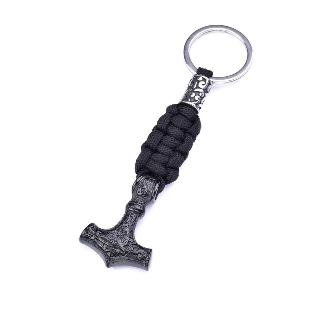 Stainless Steel Viking Thor Hammer Keychain for Outdoors