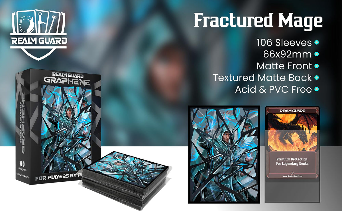 (Fractured Mage) 100% Hand-Drawn 100ct Textured Matte TCG/MTG Card Art Sleeves by Realm Guard