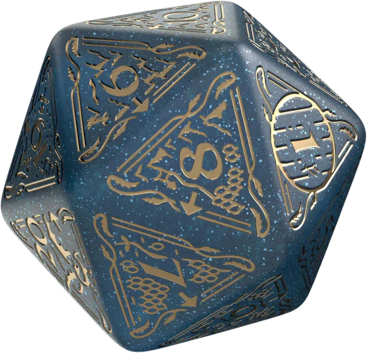 Hobbit Spindown D20 Aether TCG Jumbo Die by Q-Workshop | Ages 14+ | Large Middle-Earth Inspired Life Counter with Engraved Map Design, Easy-Read Numbers for TCGs, RPGs & Tabletop Gaming Accessories