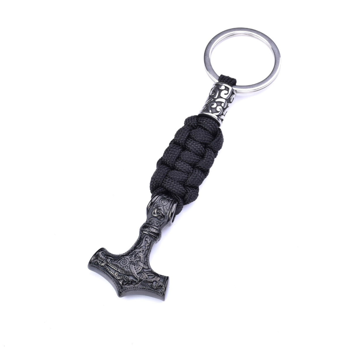 Stainless Steel Viking Thor Hammer Keychain for Outdoors