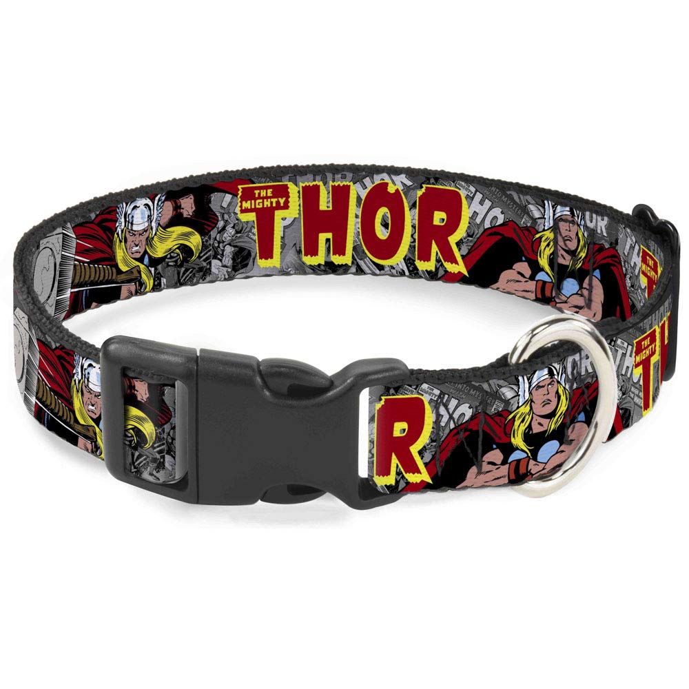 Dog Collar Plastic Clip The Mighty Thor Action Poses 11 to 17 Inches 1.0 Inch Wide