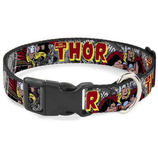Dog Collar Plastic Clip The Mighty Thor Action Poses 11 to 17 Inches 1.0 Inch Wide
