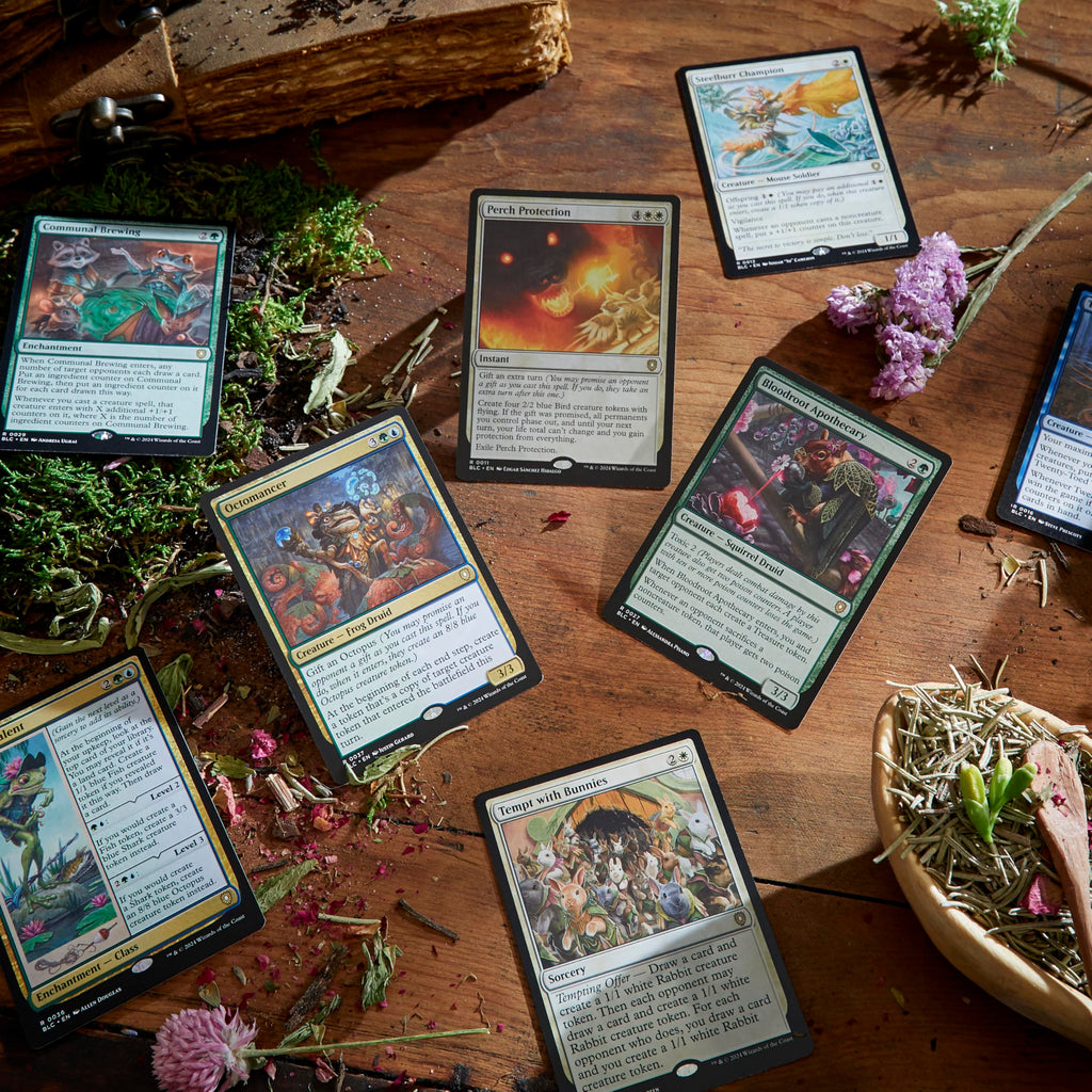 Magic: The Gathering Bloomburrow Commander Deck - Family Matters (100-Card Deck, 2-Card Collector Booster Sample Pack + Accessories)