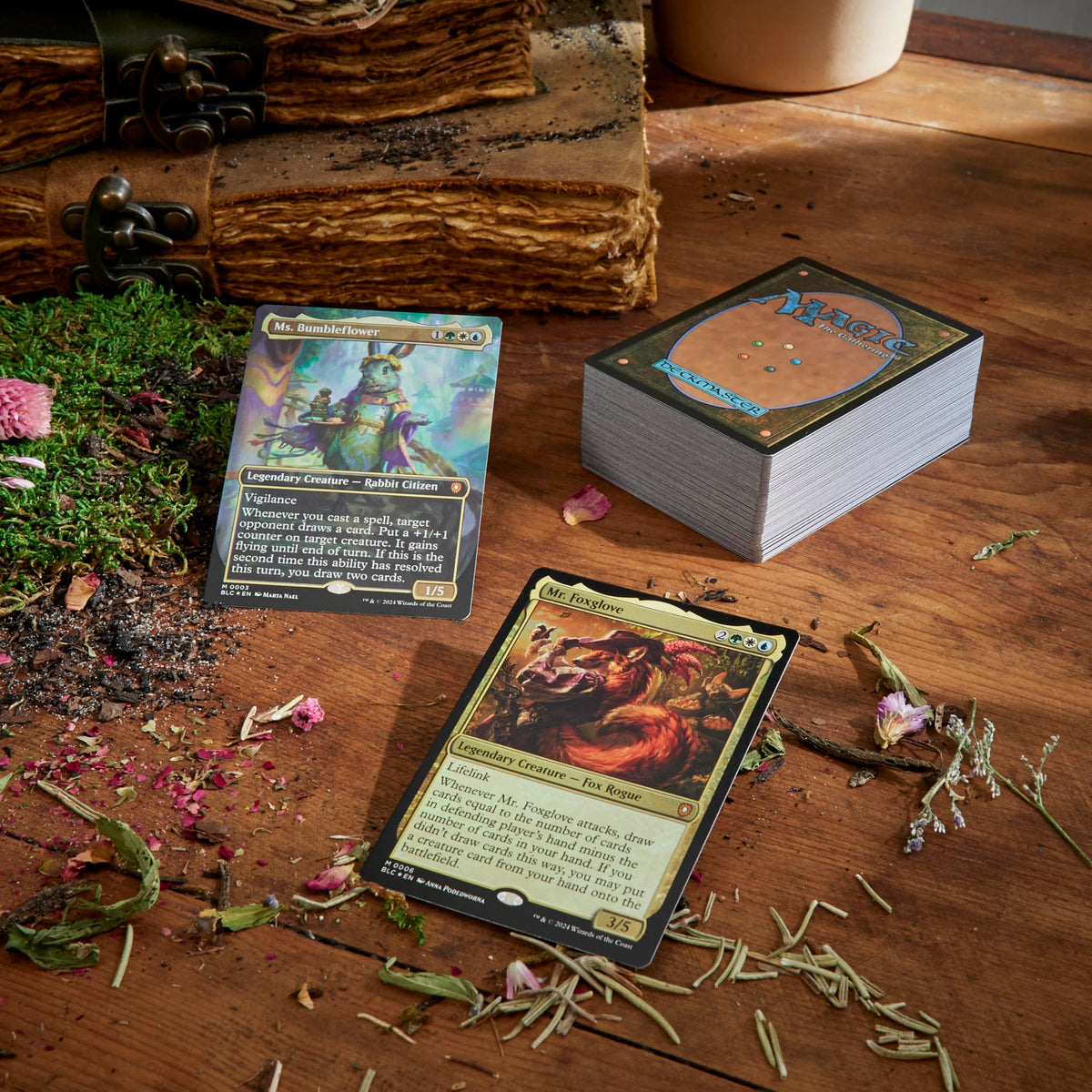Magic: The Gathering Bloomburrow Commander Deck - Family Matters (100-Card Deck, 2-Card Collector Booster Sample Pack + Accessories)