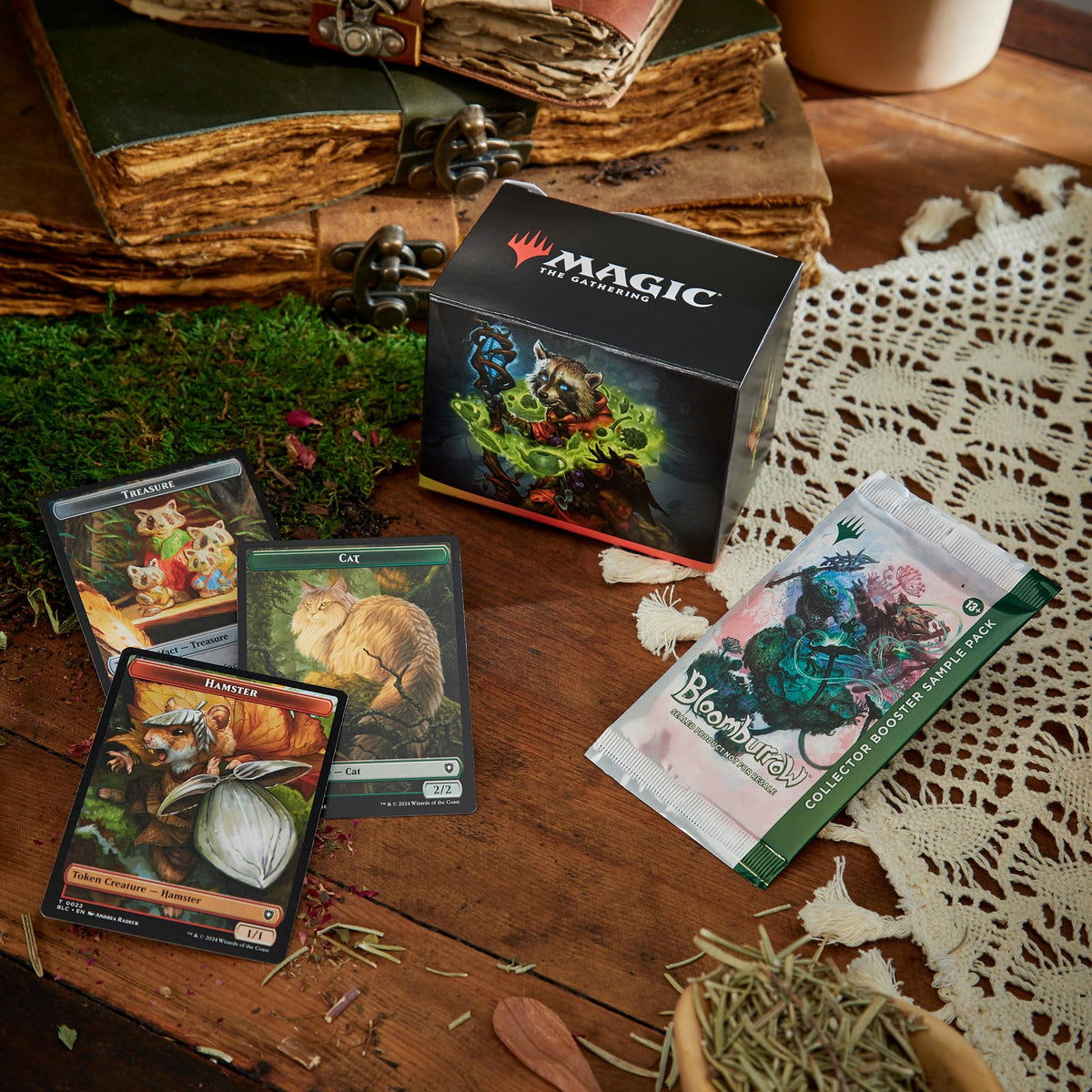 Magic: The Gathering Bloomburrow Commander Deck - Family Matters (100-Card Deck, 2-Card Collector Booster Sample Pack + Accessories)