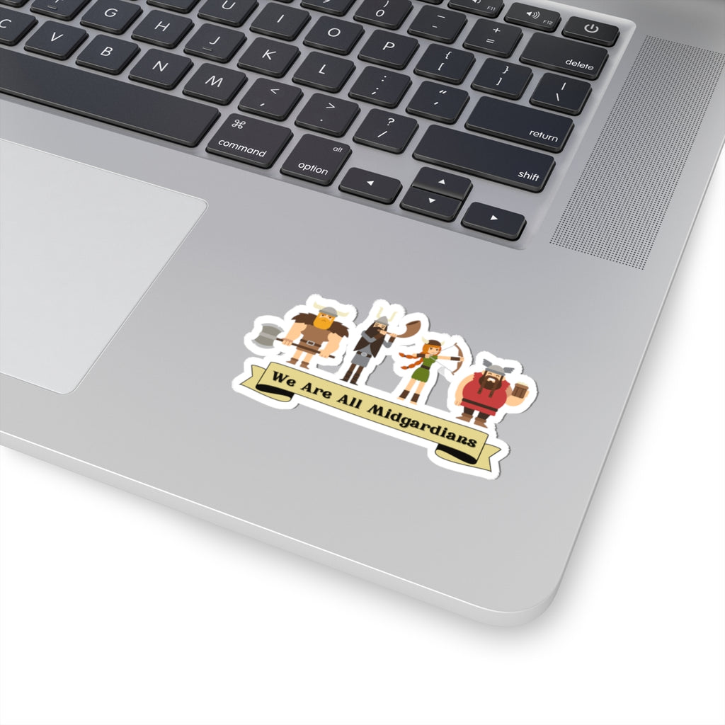 We Are All Midgardians Kiss-Cut Sticker | Viking Characters Banner