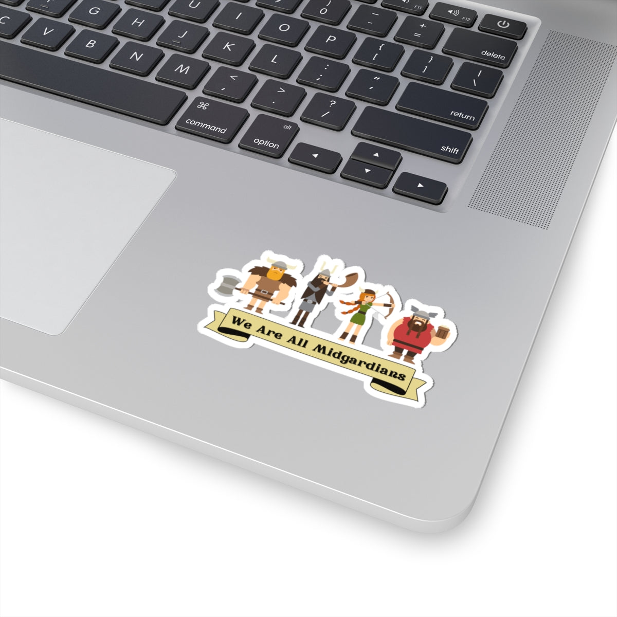 We Are All Midgardians Kiss-Cut Sticker | Viking Characters Banner