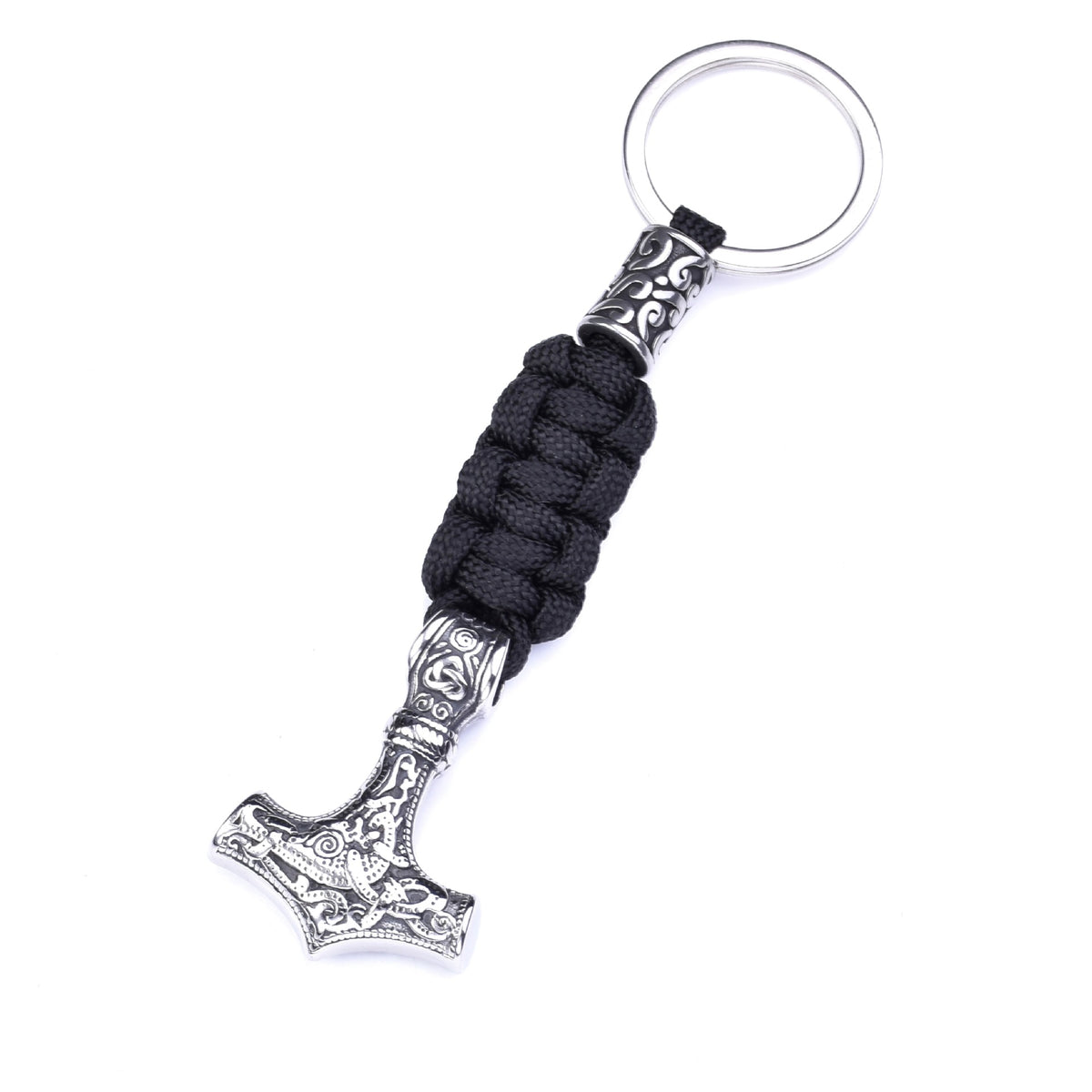 Stainless Steel Viking Thor Hammer Keychain for Outdoors