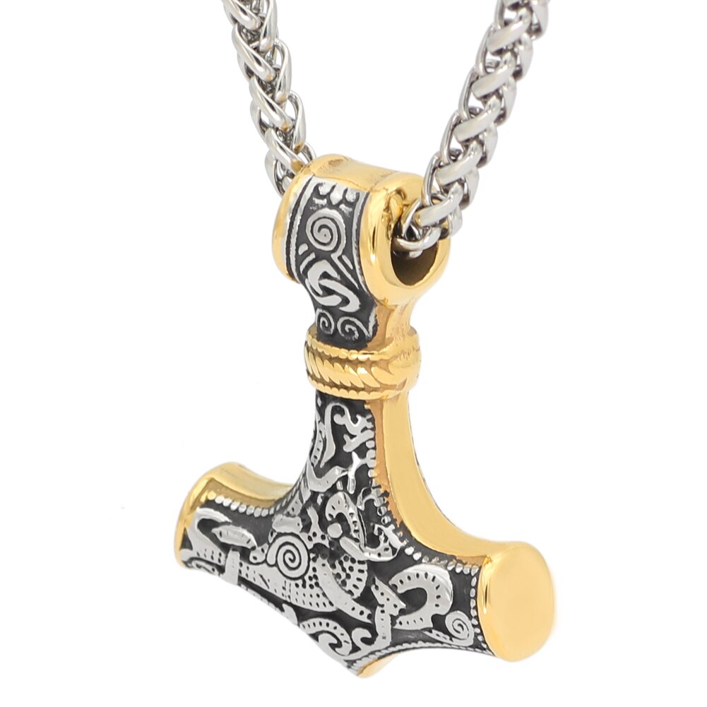 New Titanium Steel Viking Thor Hammer Necklace