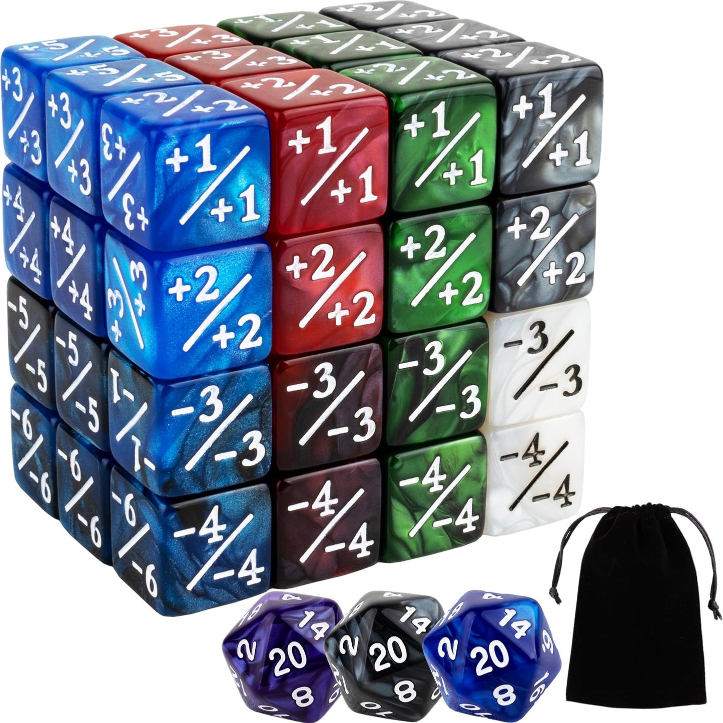 51 Pieces MTG Counter Dice Plus 1 Life Counters +1/+1 Tokens 6 Sided Dice Set for Magic The Gathering MTG TCG Cards Gaming Accessories