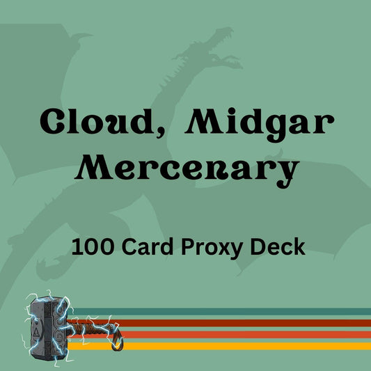 Cloud, Midgar Mercenary 100 PROXY Card Commander Deck - Sleeved