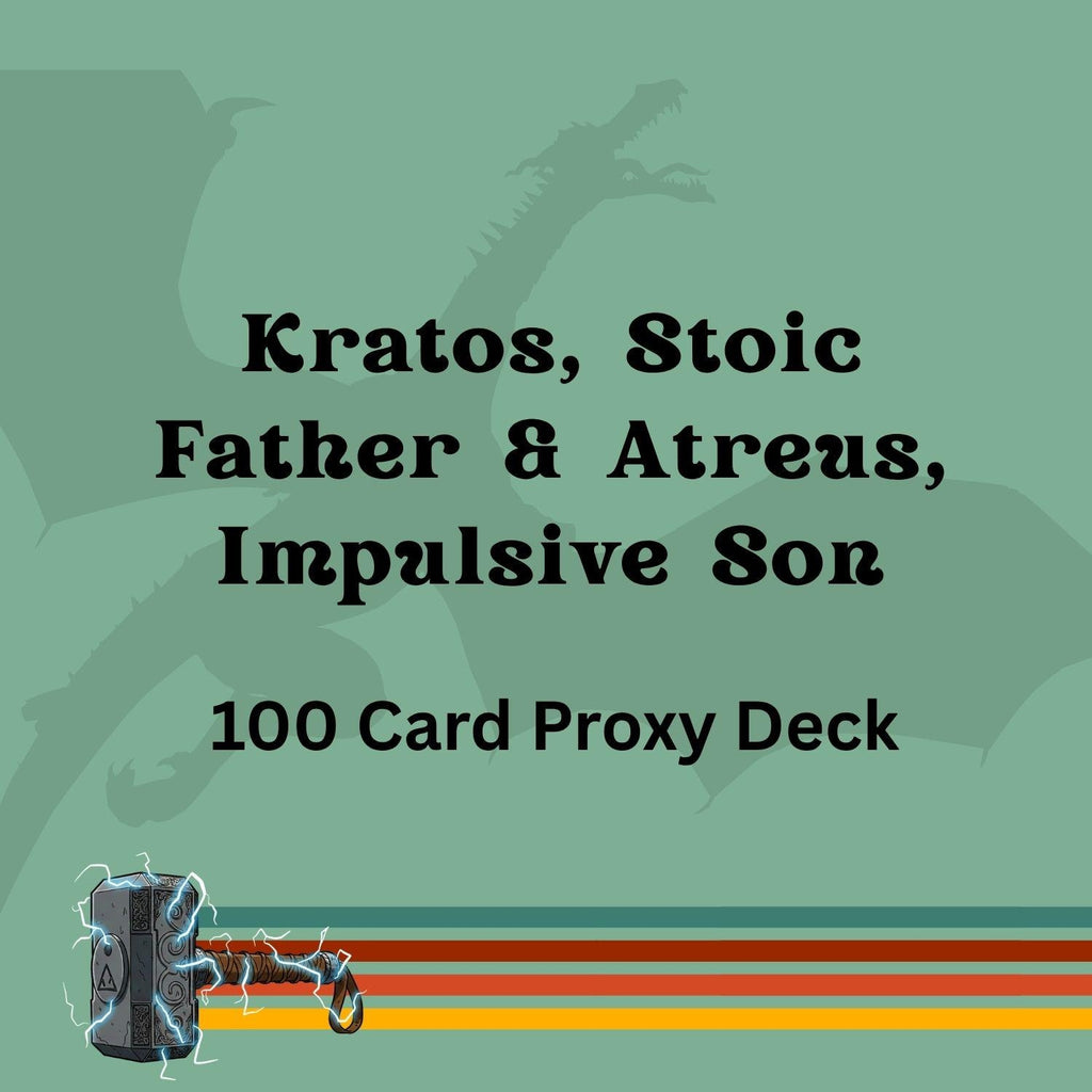 Kratos, Stoic Father & Atreus, Impulsive Son 100 PROXY Card Commander Deck - Sleeved